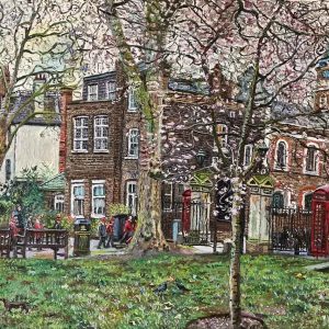 Spring in Mount Street Gardens, Mayfair, with Dogs