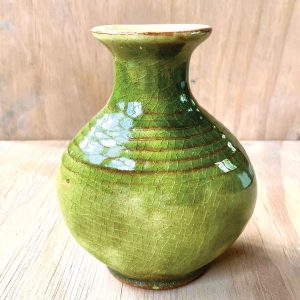 squashed egyptian vase - grass green