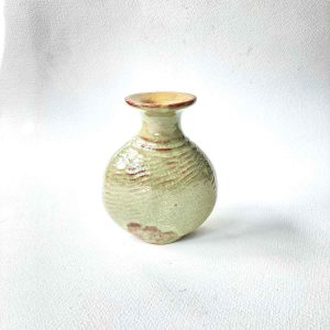 squashed egyptian vase - celadon green