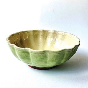 Scalloped medium bowl - Grass Green